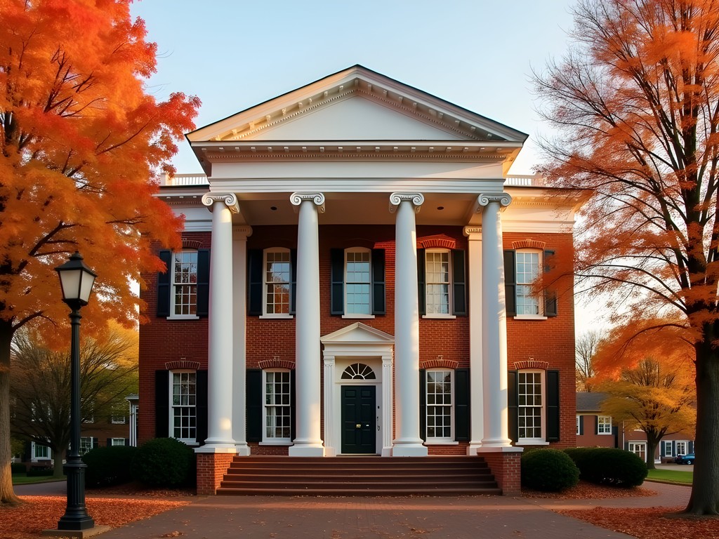 Historic Madison County Courthouse in Richmond Kentucky surrounded by fall foliage