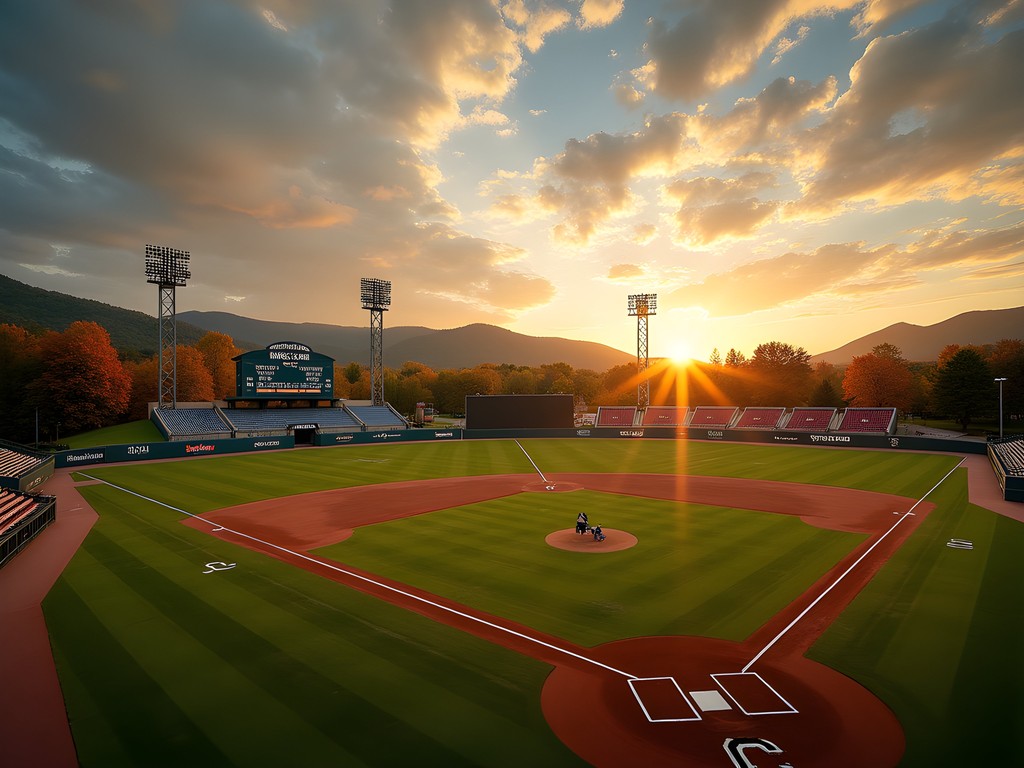 Turkey Hughes Baseball Field at Eastern Kentucky University at sunset