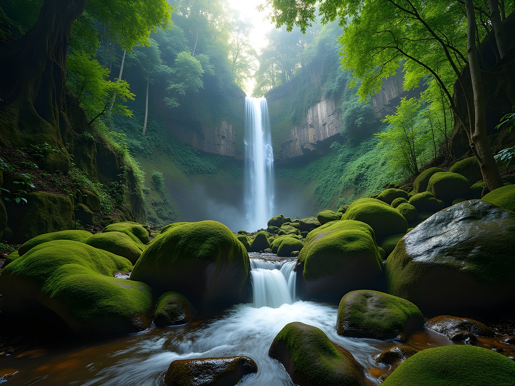 Cascatinha Waterfall in Tijuca National Park with lush rainforest surroundings