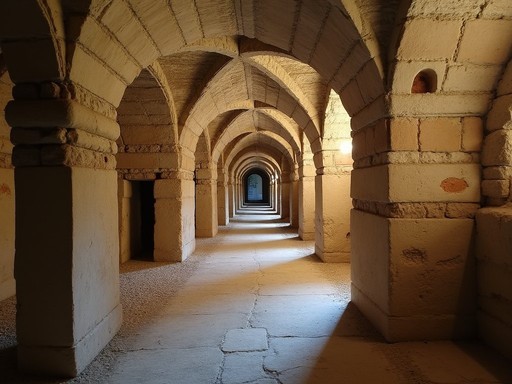 Archaeological layers beneath Basilica of San Clemente showing ancient Roman structures
