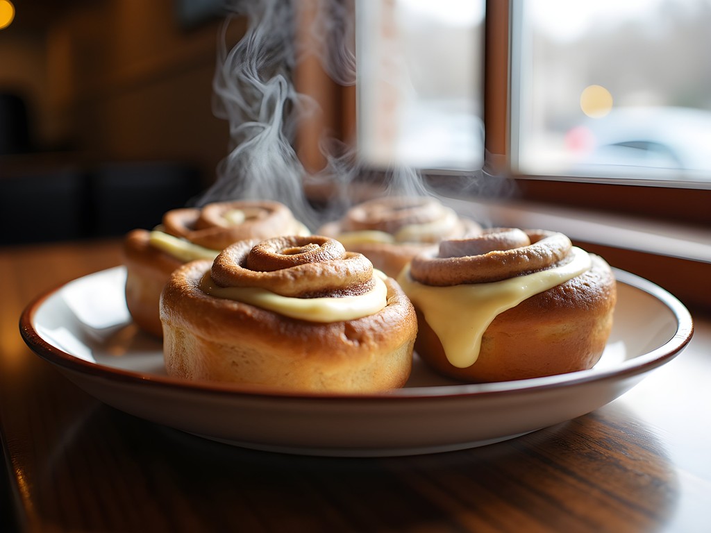 Enormous fresh-baked cinnamon rolls from Udderly Delicious bakery in Salina