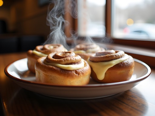 Enormous fresh-baked cinnamon rolls from Udderly Delicious bakery in Salina