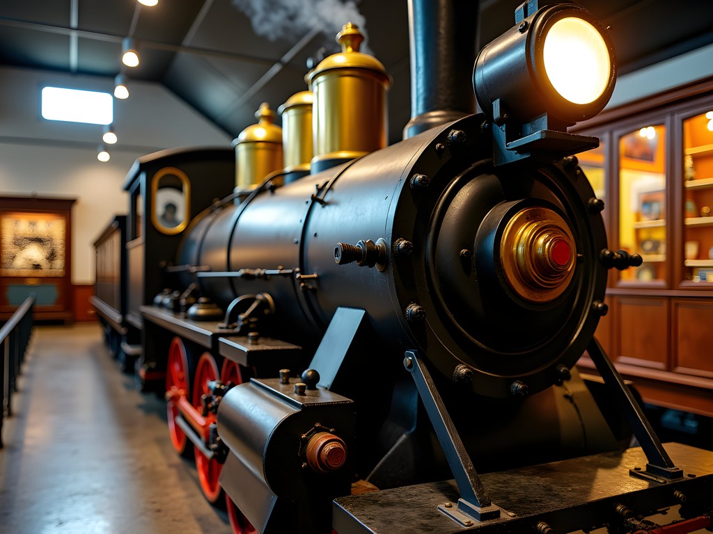Vintage steam locomotive at Texas Transportation Museum in San Antonio