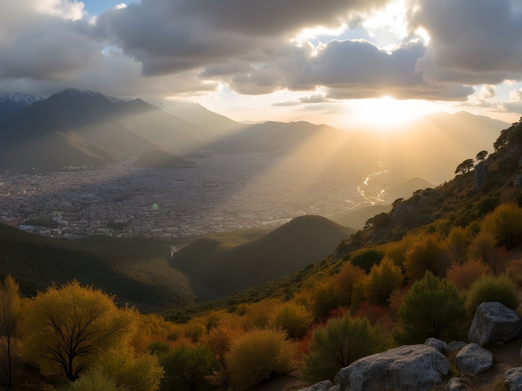 Panoramic view from Cerro San Javier overlooking San Miguel de Tucumán and surrounding landscape