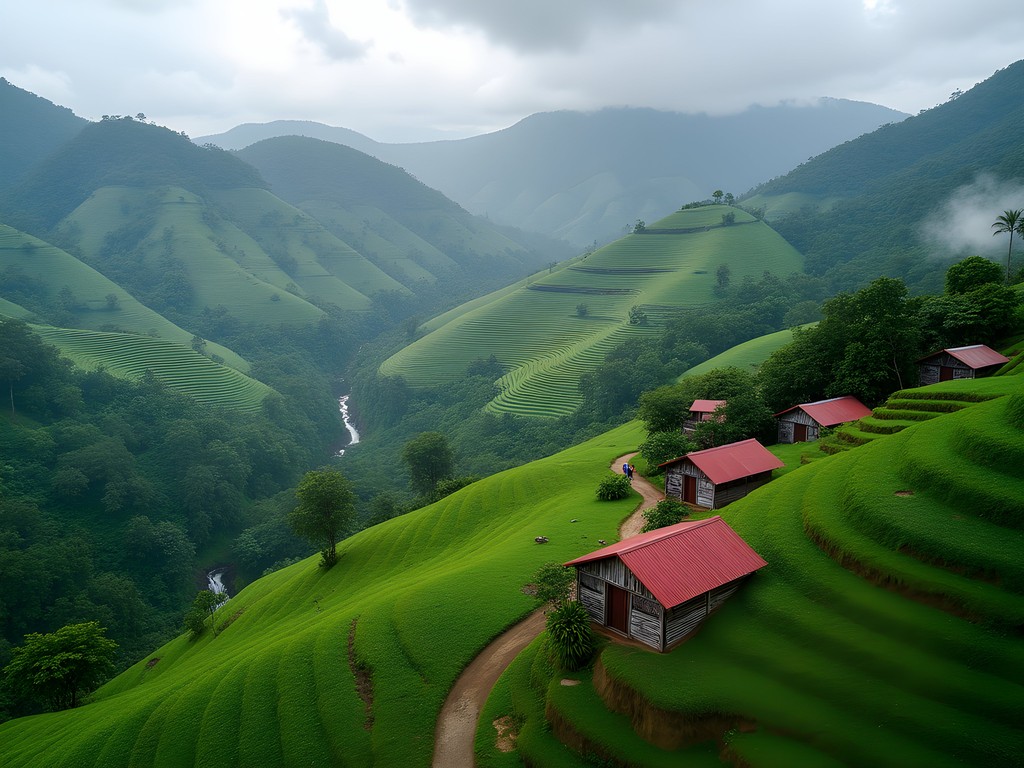 Lush green landscape of the Escambray Mountains near Santa Clara