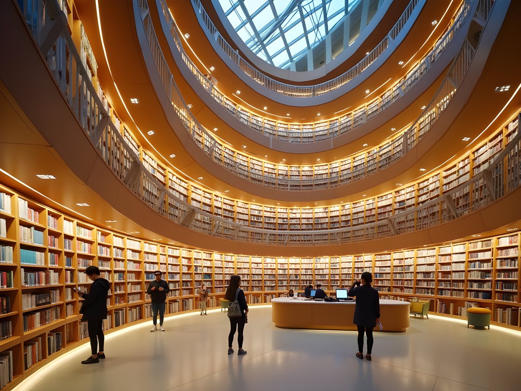 Impressive multi-story Starfield Library in COEX Mall with towering bookshelves and modern architecture