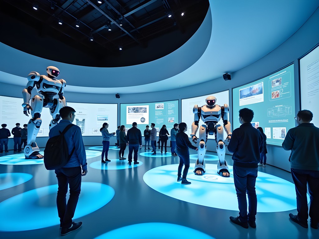 Interactive robotics exhibit at Miraikan National Museum of Emerging Science in Tokyo