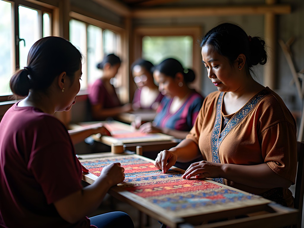 Indigenous women weaving traditional textiles at Easter Weaving Room in Baguio