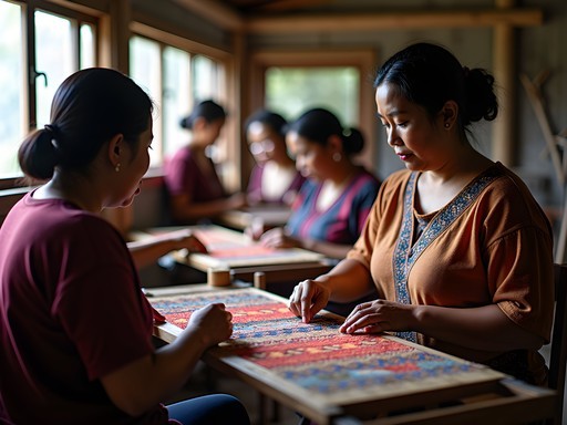 Indigenous women weaving traditional textiles at Easter Weaving Room in Baguio