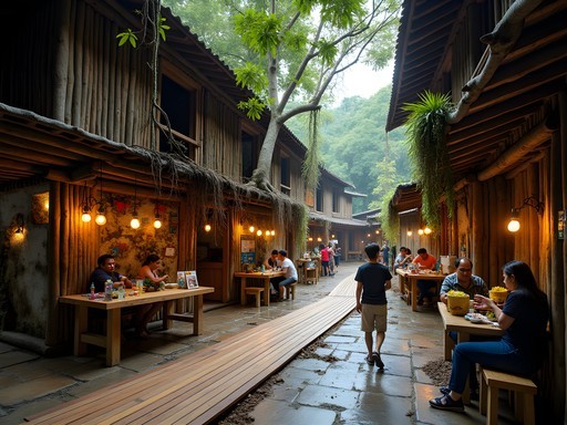 Eclectic interior of Ili-likha Artists Village showing adaptive reuse of materials