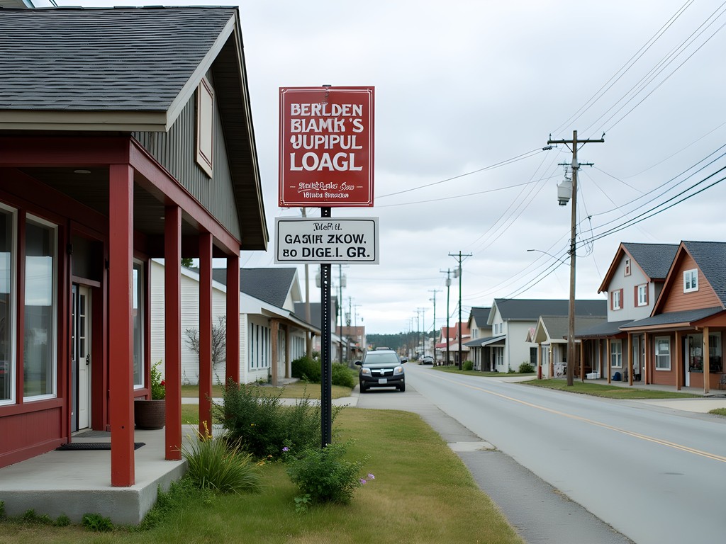 Bilingual English and Yup'ik signage in downtown Bethel Alaska