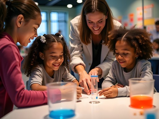 Children engaged in hands-on science activity at Boston Children's Museum