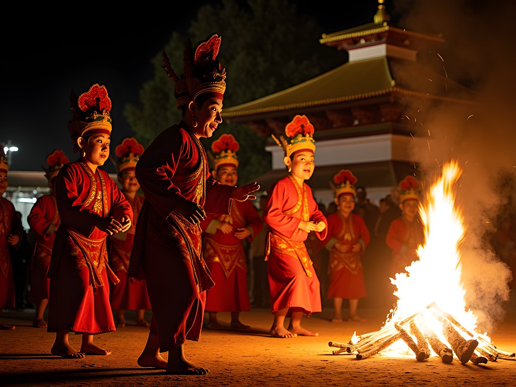 Traditional masked dancers perform sacred ritual at Jambay Lhakhang festival in Bhutan
