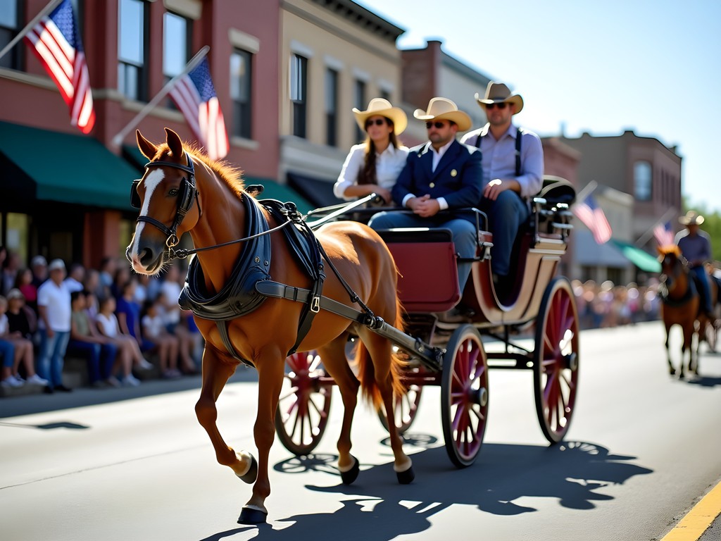 Historic horse-drawn carriage in the Cheyenne Frontier Days Grand Parade