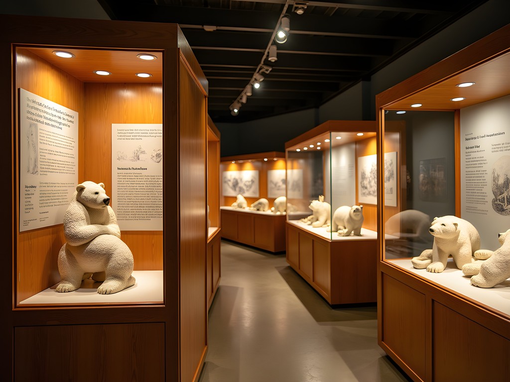 Itsanitaq Museum interior with Inuit soapstone carvings in Churchill