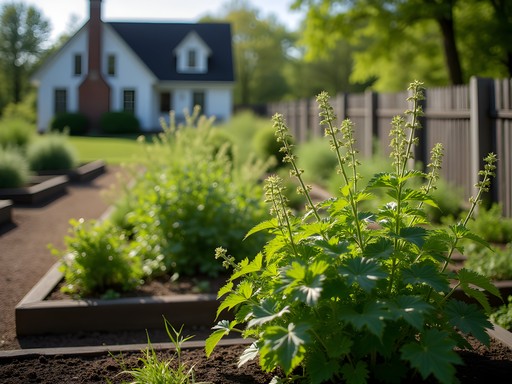 Heritage garden at Joy Homestead featuring 18th century medicinal and culinary plant varieties