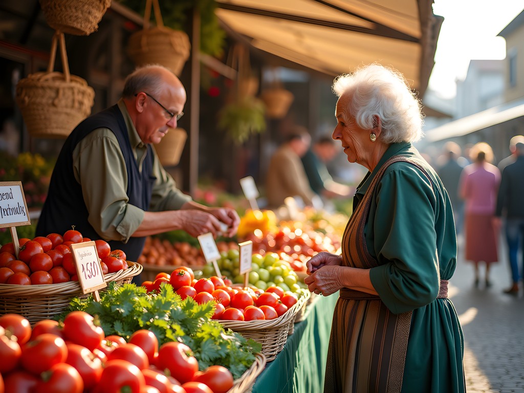 Local farmers selling fresh produce and traditional foods at Great Forest Farmers' Market in Debrecen