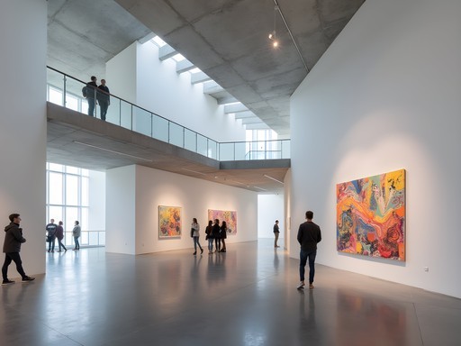Modern art installation inside MODEM contemporary art center in Debrecen