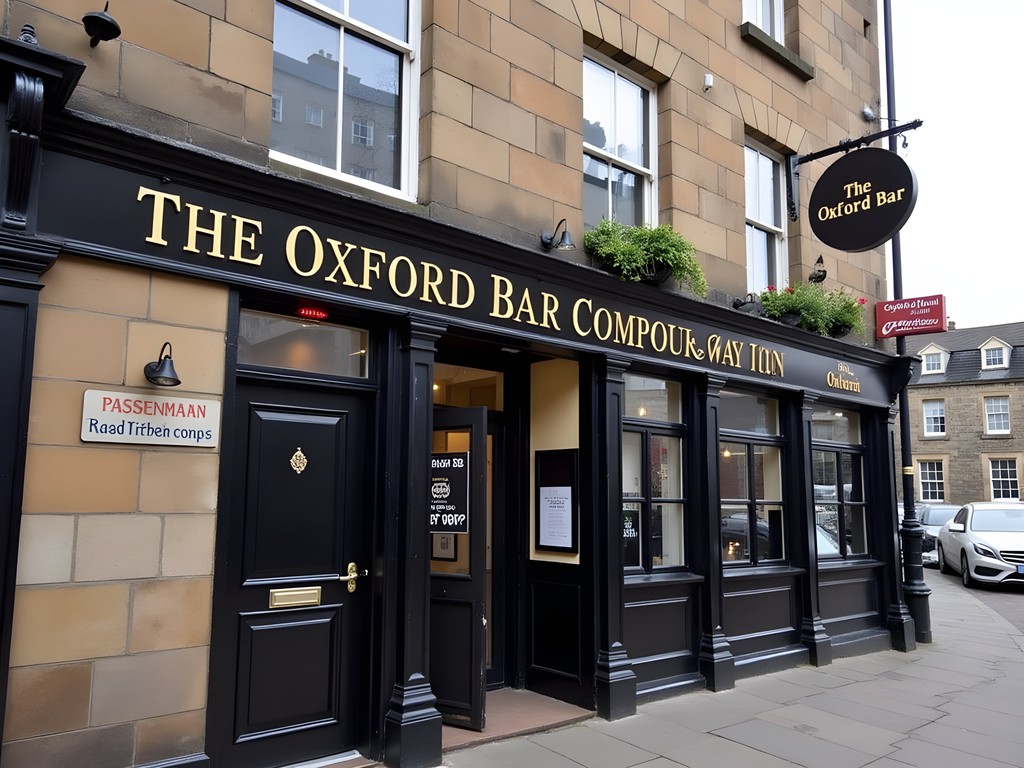 Exterior of The Oxford Bar in Edinburgh, famous from Ian Rankin's Rebus novels