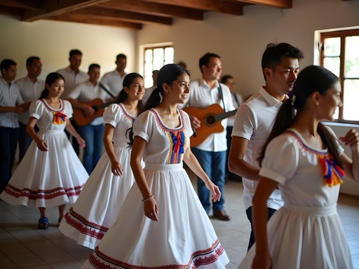 Intergenerational Paraguayan folk dance practice in Fernando de la Mora