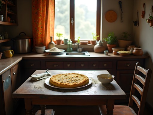 Traditional Paraguayan kitchen with chipa guasu preparation