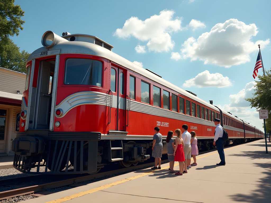 Vintage 1940s train car at Fremont and Elkhorn Valley Railroad Nebraska