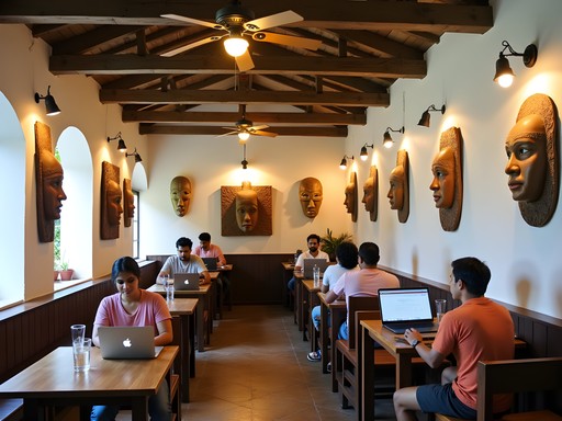 Historic café with modern amenities for digital nomads in Galle Fort
