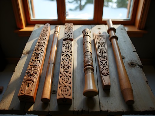 Side-by-side comparison of Austrian and Norwegian traditional wood carving patterns