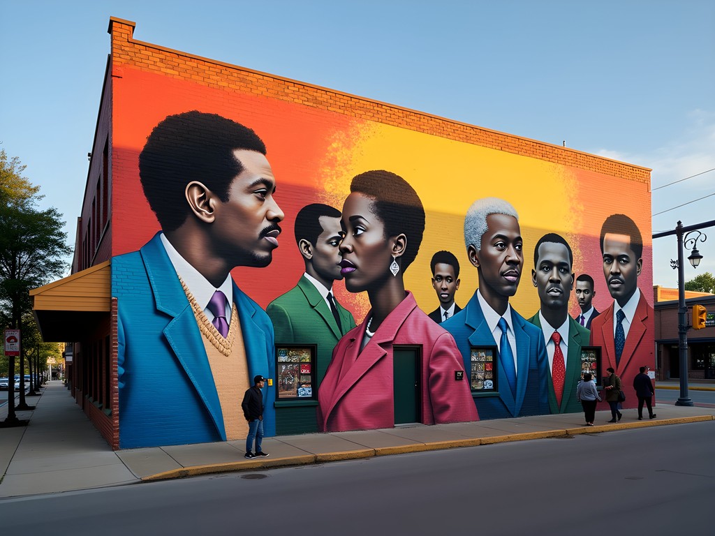 Vibrant large-scale mural depicting civil rights history in downtown Hattiesburg