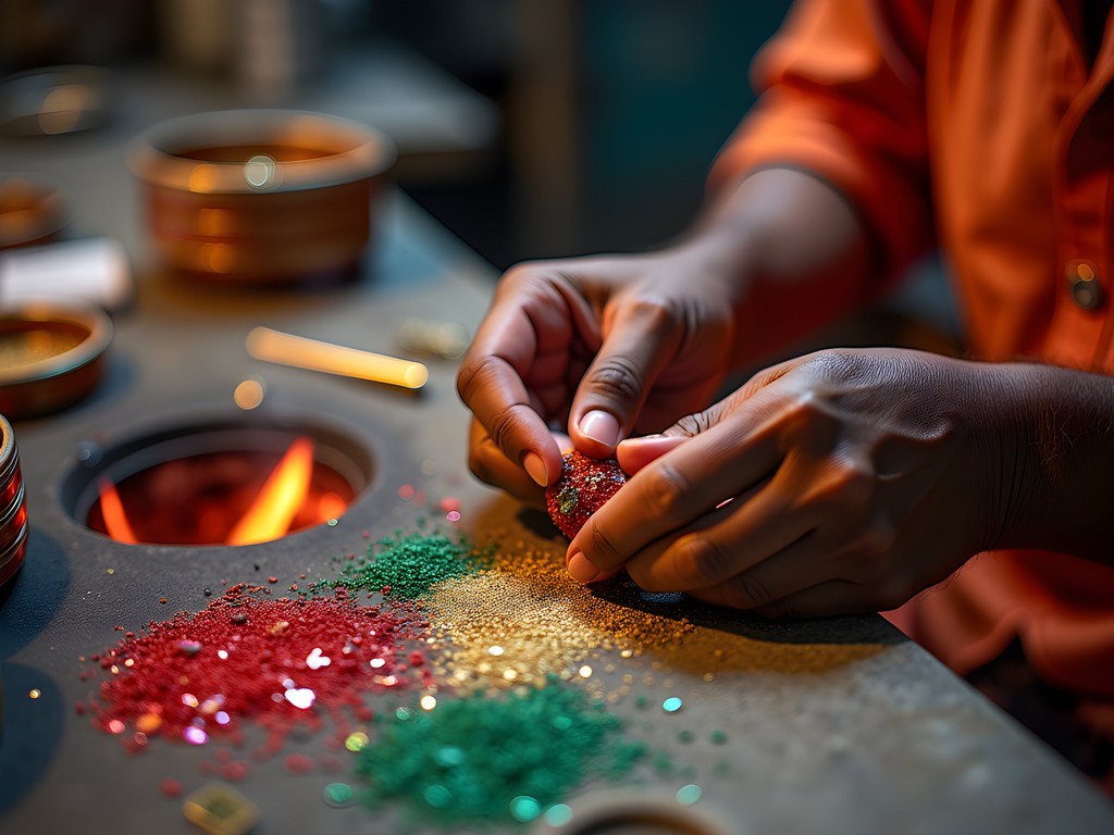 Artisan creating traditional lac bangles by hand in Laad Bazaar, Hyderabad