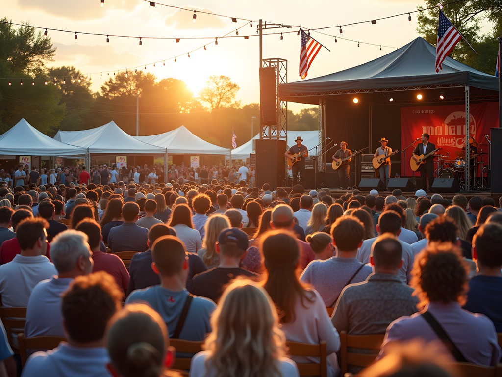 Shannon Street Music Festival in Jackson with performers on stage and diverse crowd