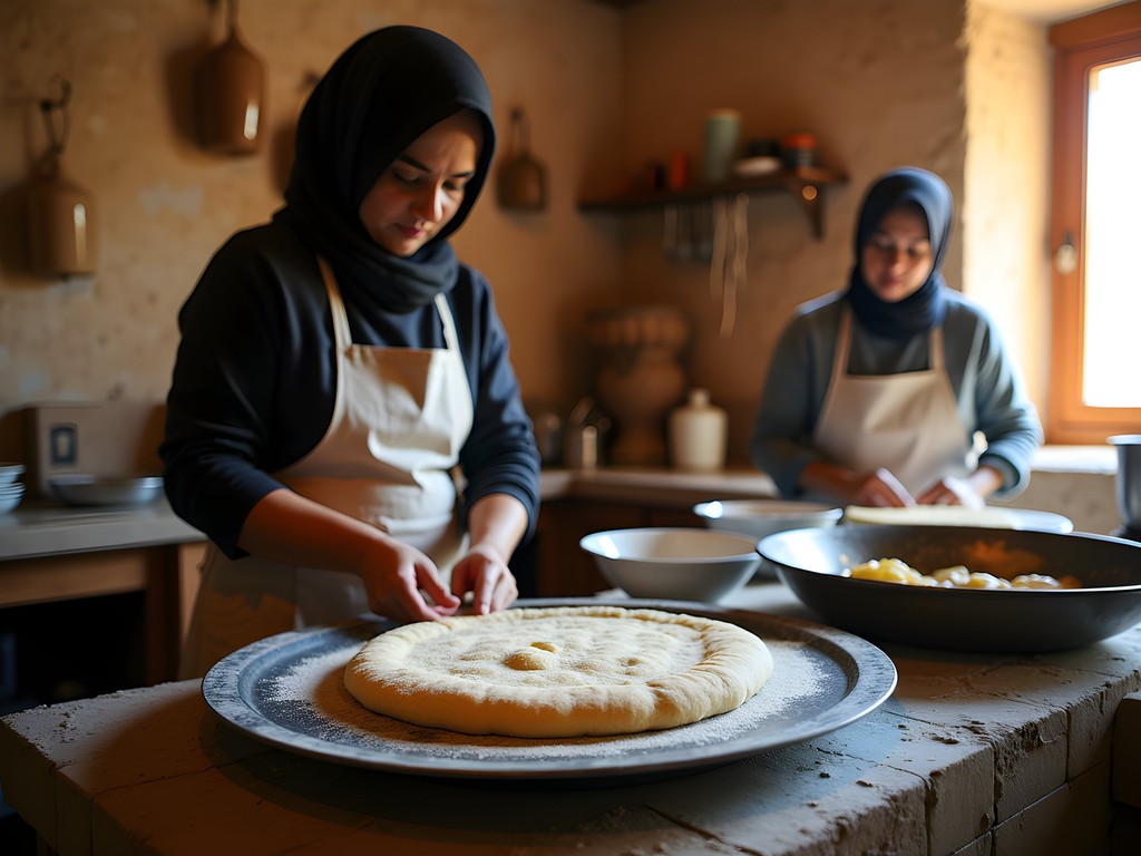 Local Jordanian cooking class with women preparing traditional dishes in Jerash