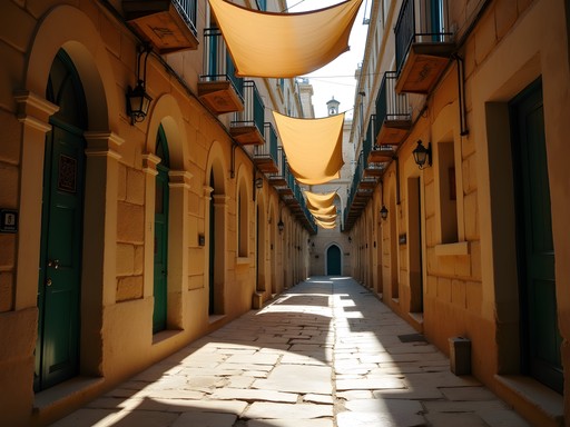 Man recording ambient sounds in Jerusalem Old City narrow street
