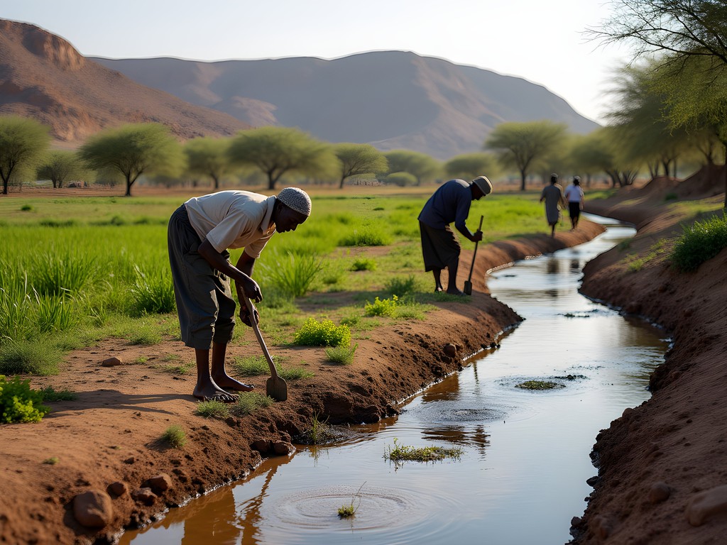 Traditional farming in the fertile Gash River valley near Kassala