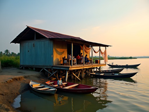 Stilt house homestay with local fishing family in Mongla, Bangladesh