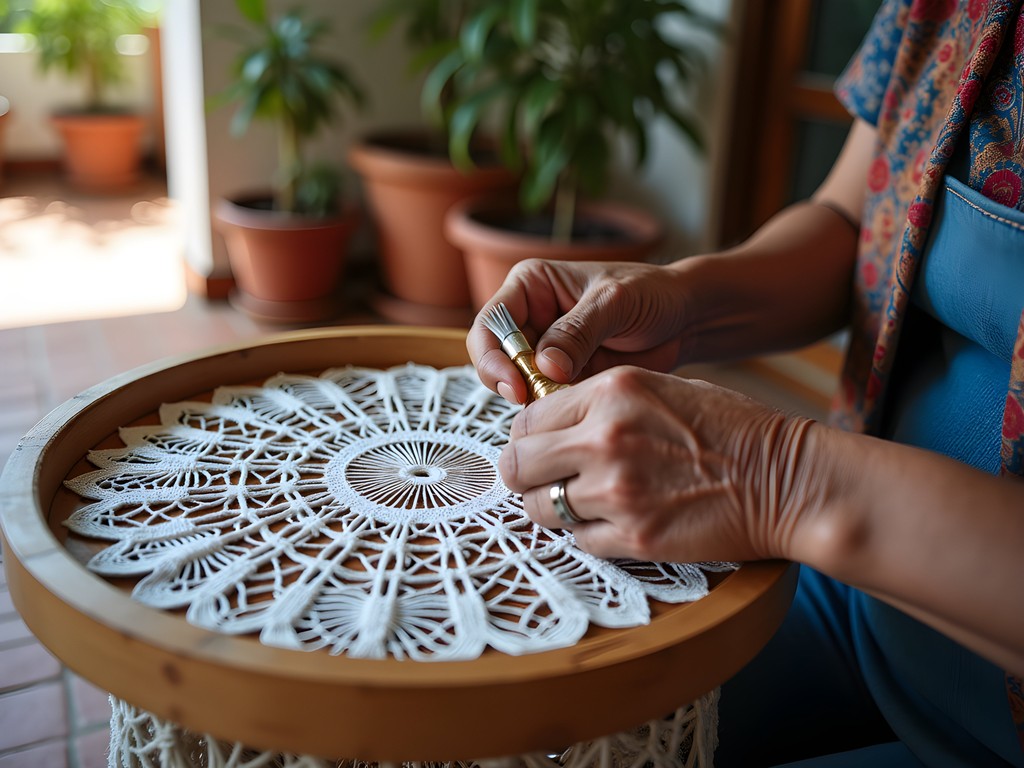 Traditional Paraguayan ñandutí lace workshop with local artisan in Lambaré