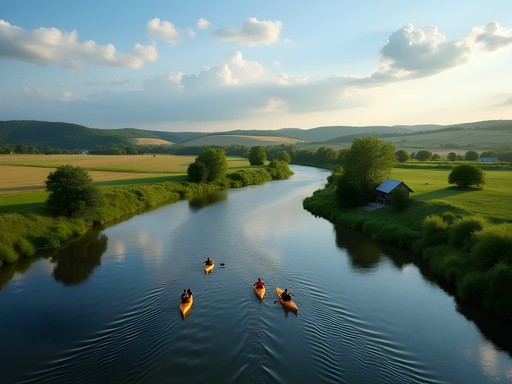 Family kayaking on Susquehanna River with Lancaster County farmland visible on shore