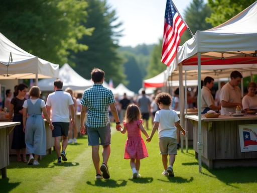 Families enjoying the La Kermesse Franco-Americaine Festival in Lewiston