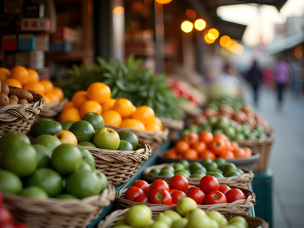 Colorful produce and specialty items at Cambodia Town market in Long Beach
