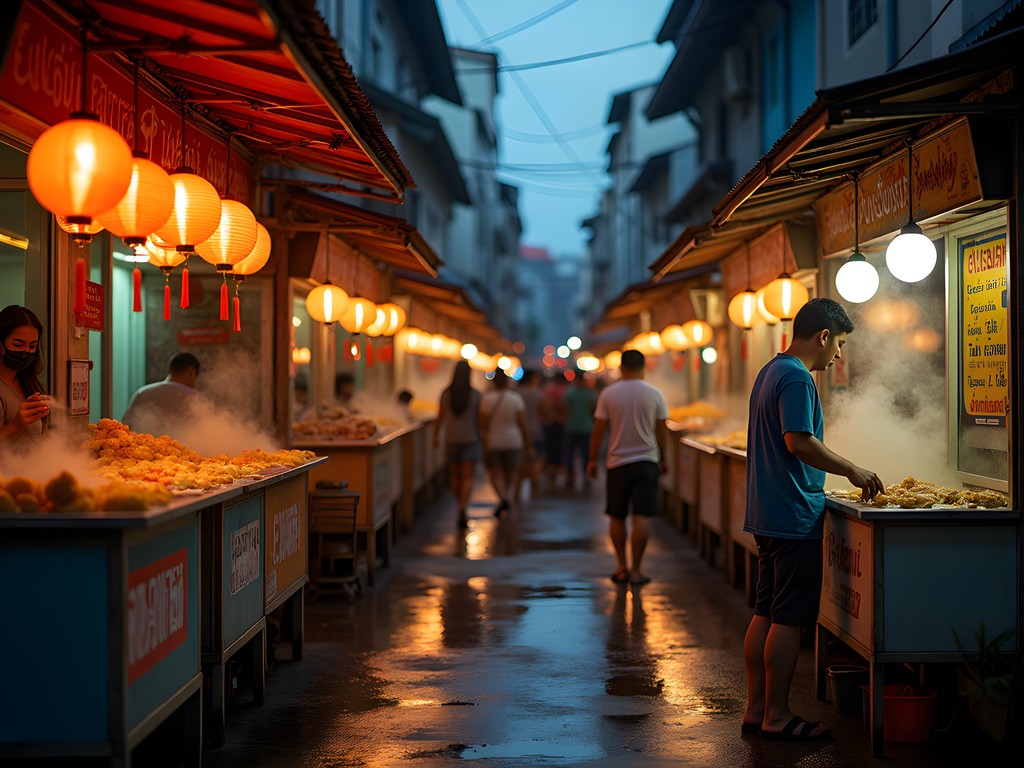 Local street food vendors preparing traditional Filipino dishes in Binondo Chinatown