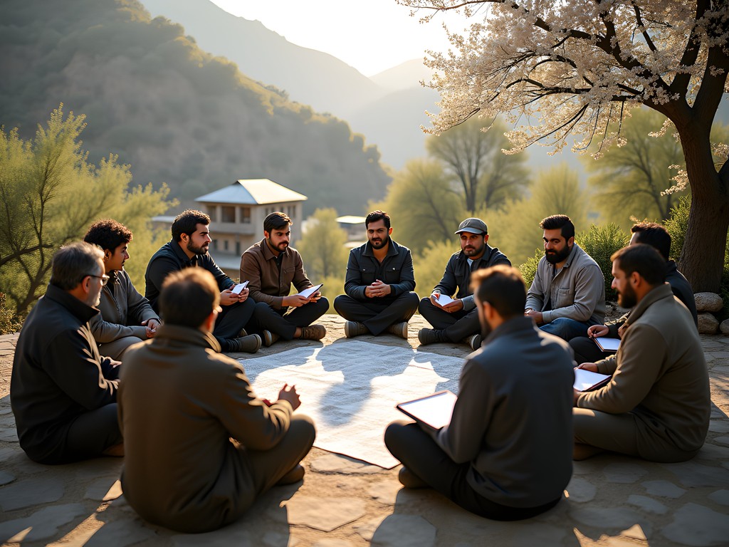 Discussion about sustainability practices with Margalla Hills village residents