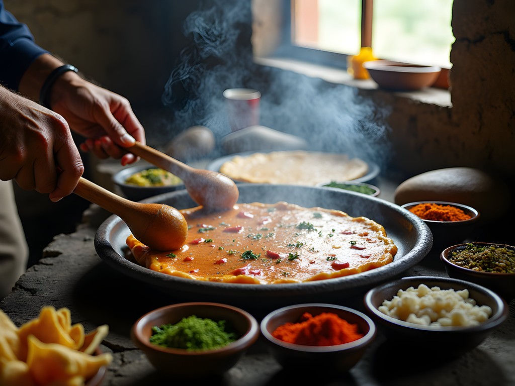 Traditional Pakistani meal being prepared in a Margalla Hills village home