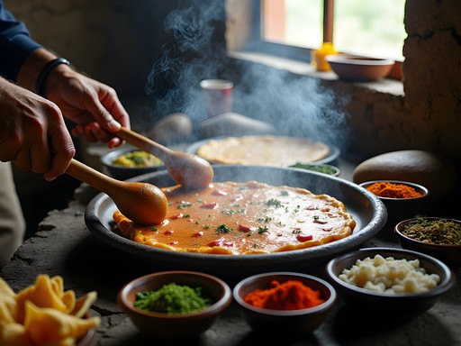Traditional Pakistani meal being prepared in a Margalla Hills village home