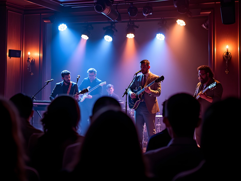 Atmospheric jazz performance at The Jazz Estate venue in Milwaukee with moody lighting