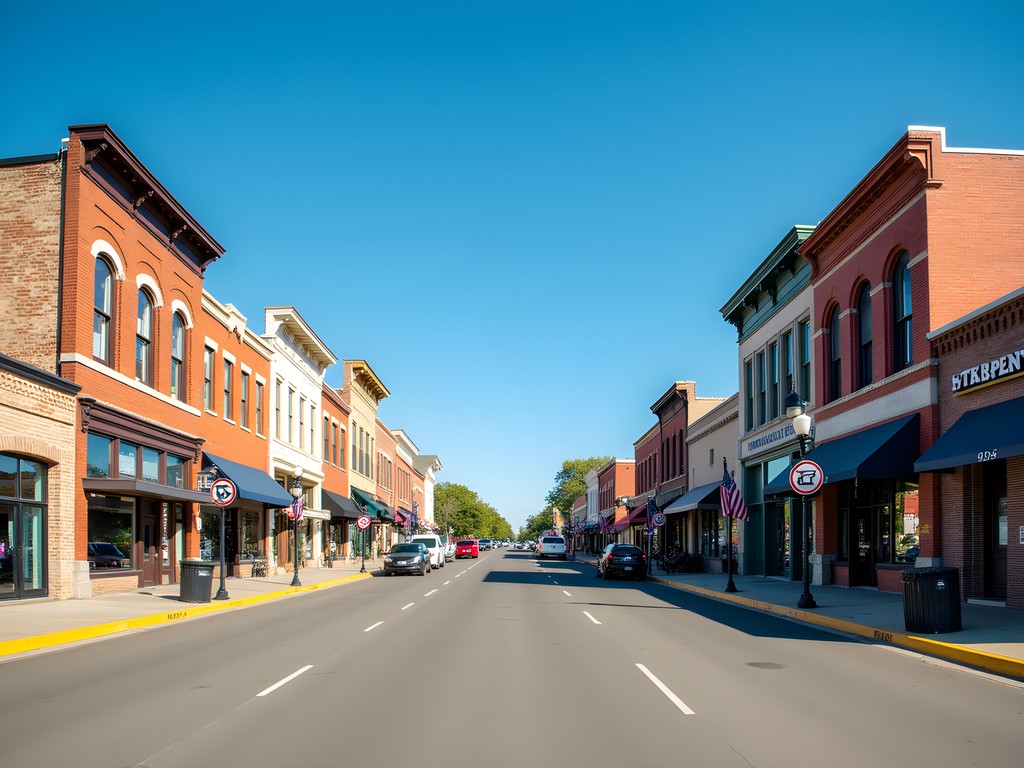 Historic buildings along Mitchell's Main Street