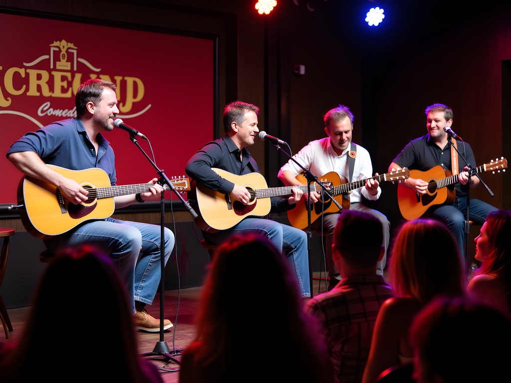 Musicians and comedians performing together at Third Coast Comedy Club in Nashville