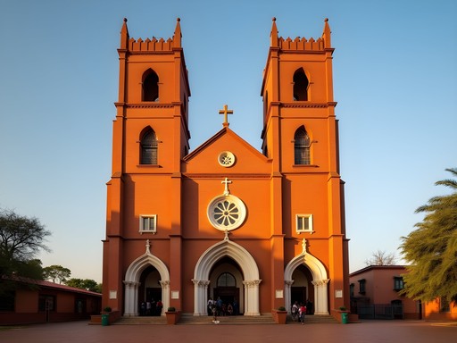 Cathédrale de l'Immaculée Conception showing blend of European and Burkinabé architectural elements