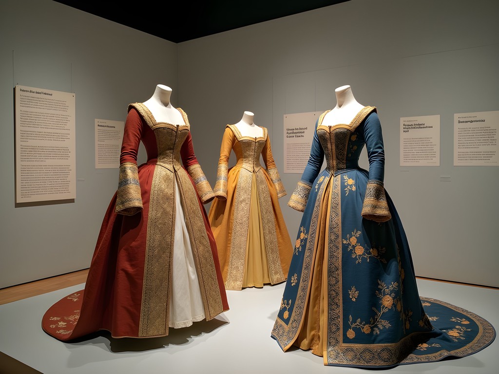 Elegant historical costume exhibition at Musée de la Mode et du Textile in Paris