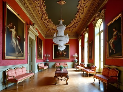 Opulent interior of the Musée Jacquemart-André showing Renaissance paintings and period furniture