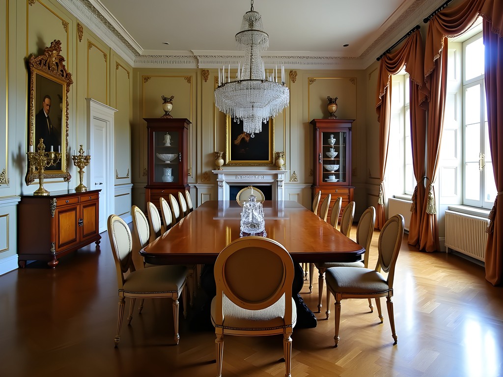 Elegant dining room with 18th century furniture at Musée Nissim de Camondo in Paris